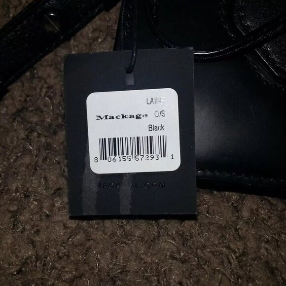 MACKAGE-LAINE-Medium-Smooth Black Leather Arrow Bag-Sold Out Everywhere-NWT - Picture 8 of 10